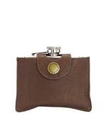 Load image into Gallery viewer, Brown Hinged Hip Flask
