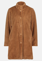 Load image into Gallery viewer, Betty Barclay Faux Fur Coat Tan
