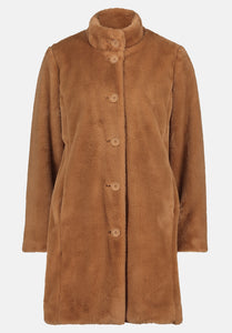 Betty Barclay Faux Fur Coat Tan