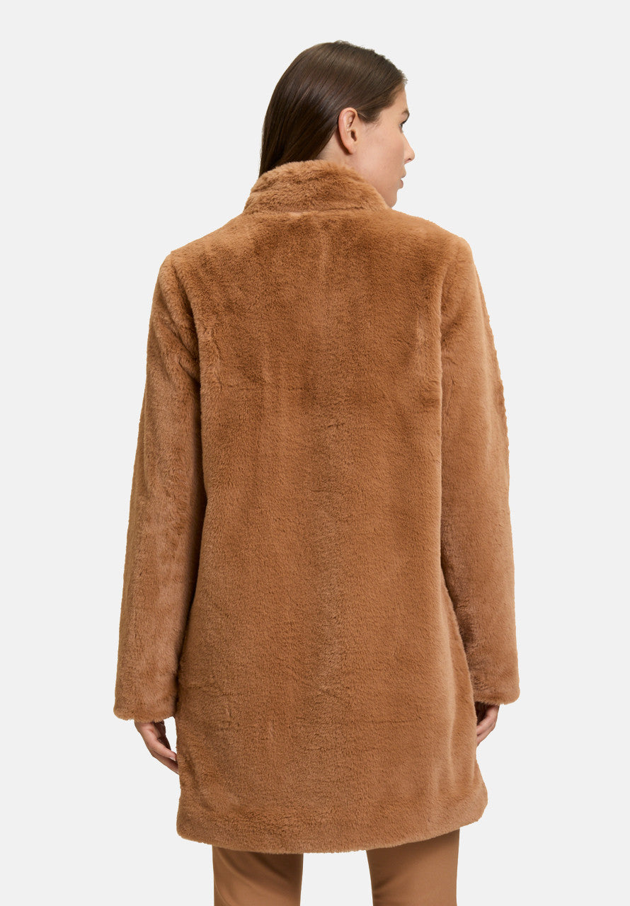 Betty Barclay Faux Fur Coat Tan