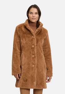 Betty Barclay Faux Fur Coat Tan