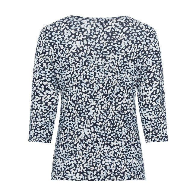 Olsen Floral Print Top Navy