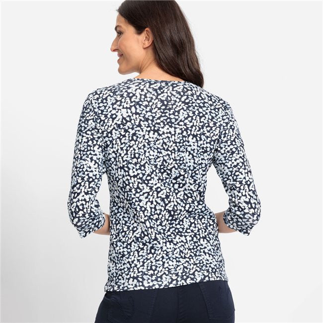 Olsen Floral Print Top Navy