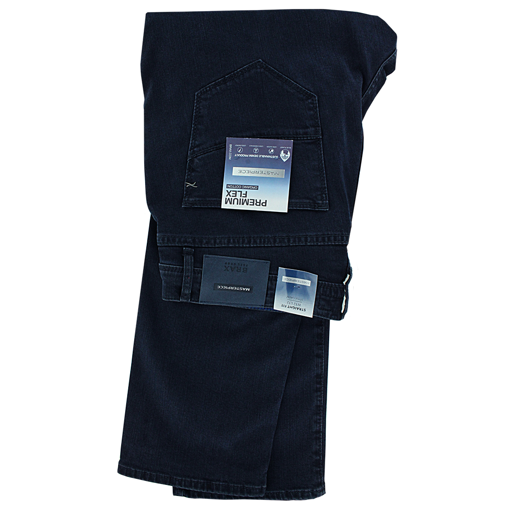 Brax Navy Five Pocket Cadiz Denim Jeans Long Leg