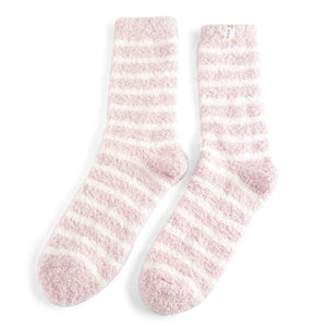 Miss Sparrow Fluffy Stripe Socks Pink