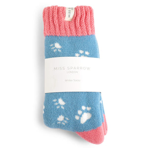 Miss Sparrow Paw Print Socks