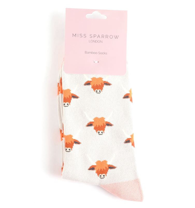 Miss Sparrow Highland Cow Socks