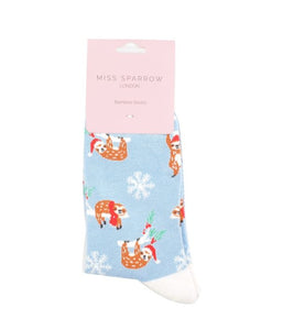 Miss Sparrow Christmas Sloths Socks