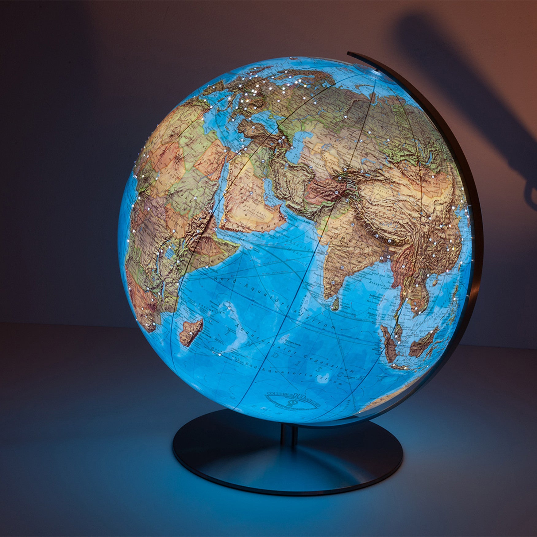 Duo Illuminated Globe with Swarovski Crystals