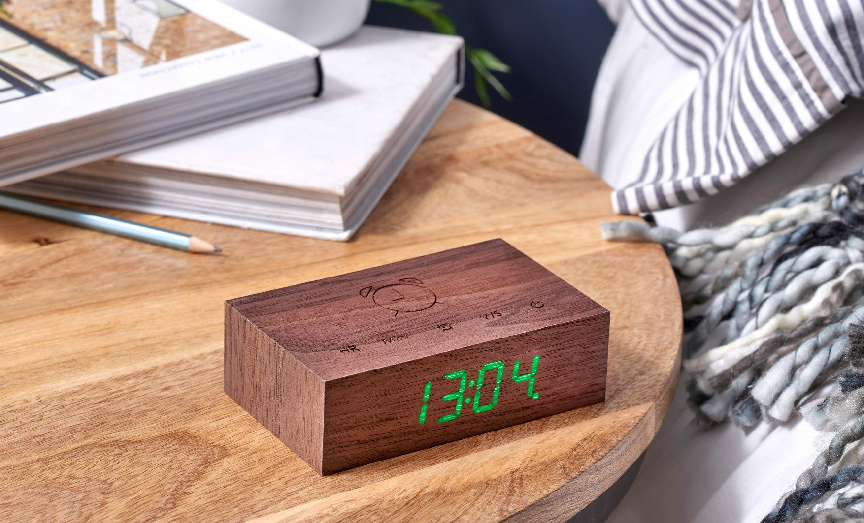 Gingko Designs Flip Click Clock Walnut