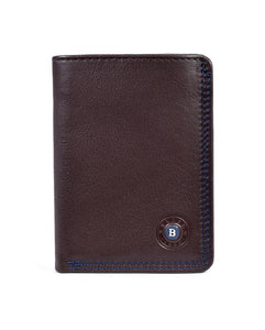 Miguel Bellido Leather Card Holder Wallet with ID Holder Brown