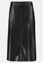 Load image into Gallery viewer, Betty Barclay Faux Leather Midi Skirt Black
