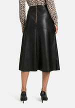 Load image into Gallery viewer, Betty Barclay Faux Leather Midi Skirt Black
