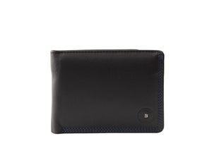 Miguel Bellido Two Tone Leather Card and Coin Wallet Black