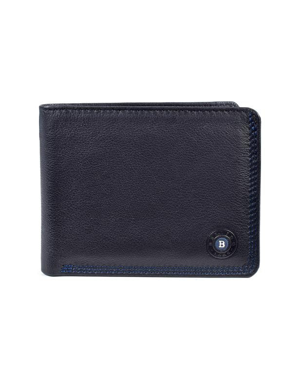 Miguel Bellido Two Tone Leather Card Holder Wallet Black