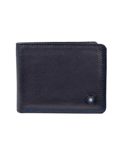 Miguel Bellido Two Tone Leather Card Holder Wallet Black