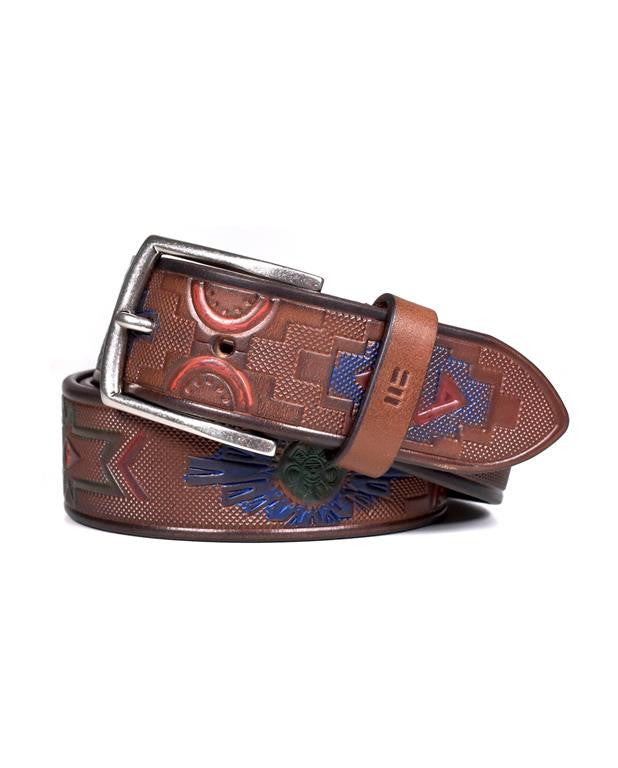 Miguel Bellido Hand Painted Belt Brown