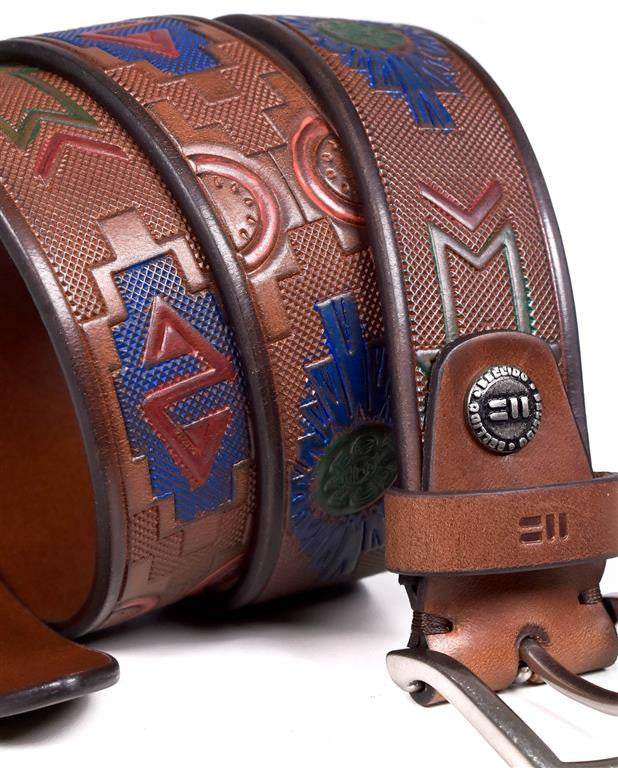 Miguel Bellido Hand Painted Belt Brown