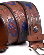 Load image into Gallery viewer, Miguel Bellido Hand Painted Belt Brown
