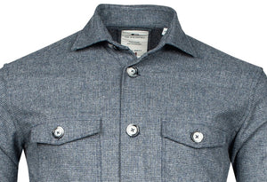 Giordano Mini Two Tone Check Overshirt Navy