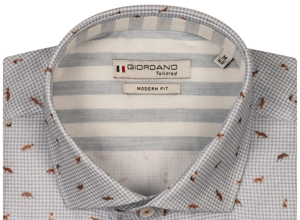 Giordano Brushed Cotton Winter Twill  Shirt Blue