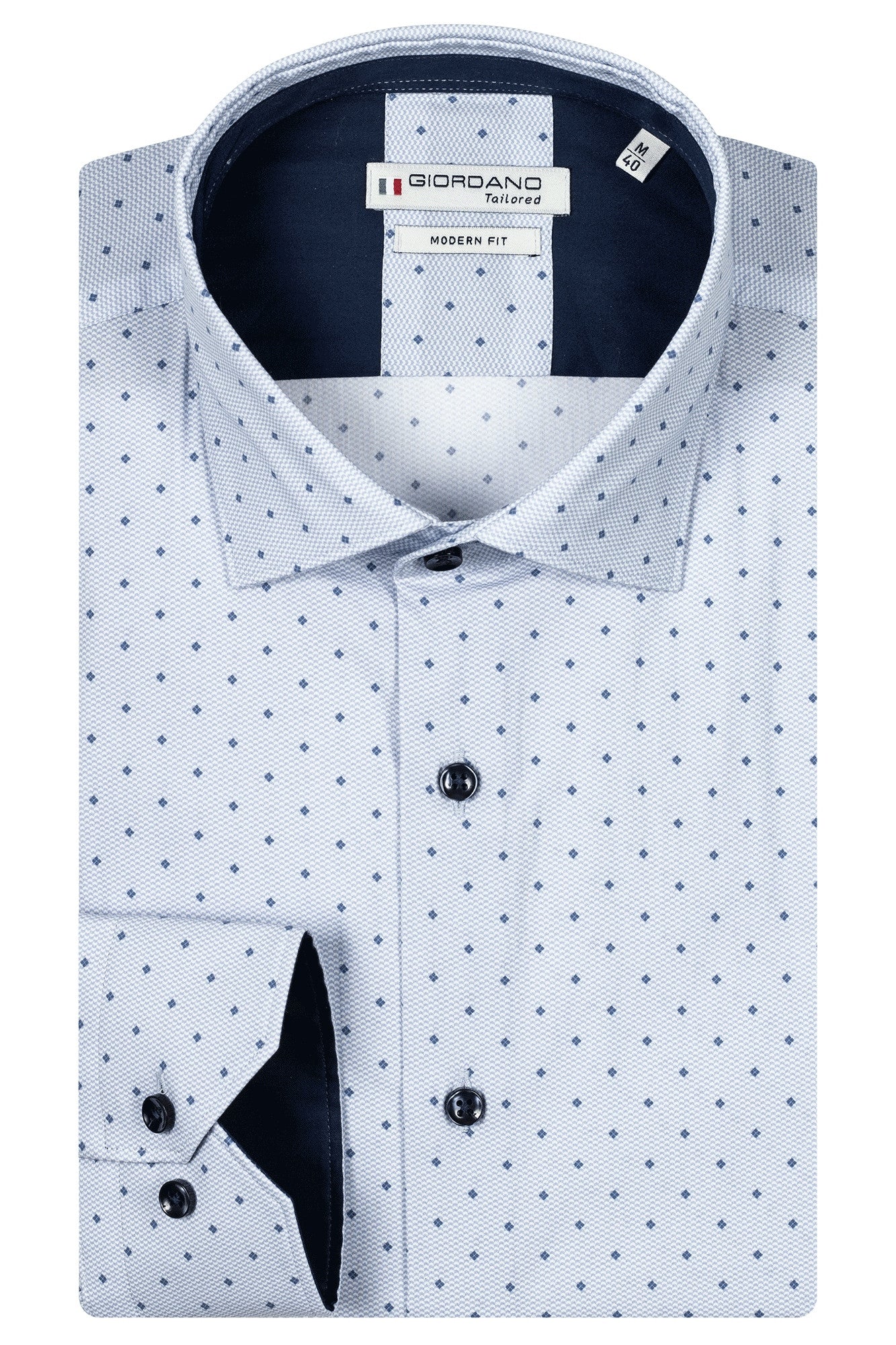 Giordano Classic Colourful Print Shirt Blue