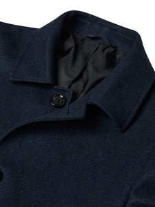 Daniel Grahame Dark Blue Bales Overcoat Navy