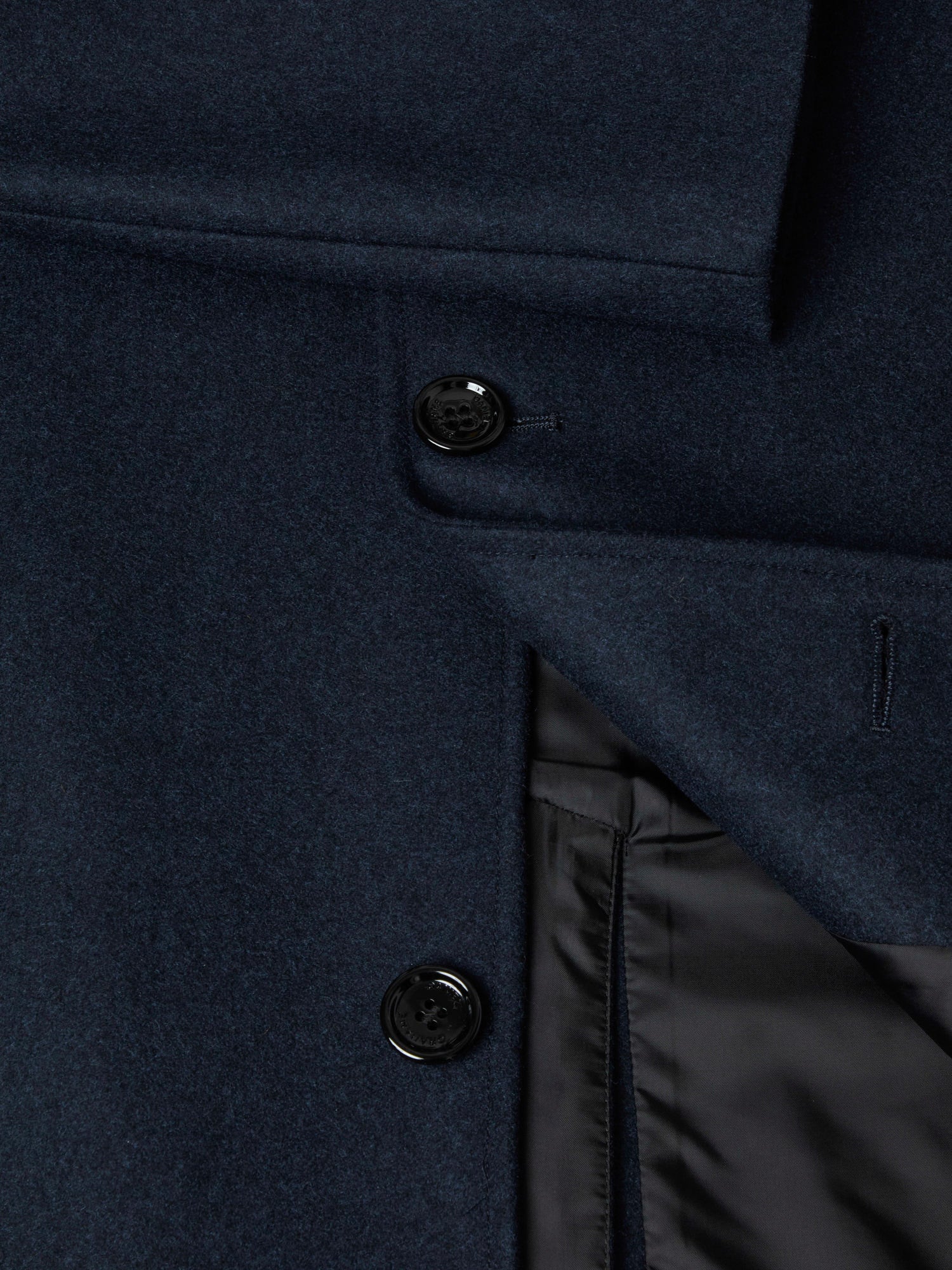 Daniel Grahame Dark Blue Bales Overcoat Navy