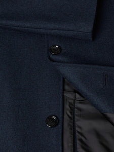 Daniel Grahame Dark Blue Bales Overcoat Navy