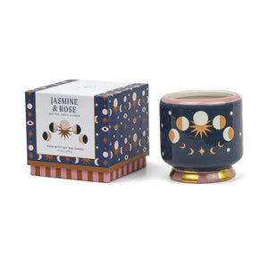 Moon Phases Ceramic Candle