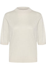 Load image into Gallery viewer, Culture Sparkly Short Sleeve Jumper Cream
