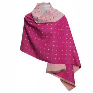 Zelly Reversible Stars Scarf Pink