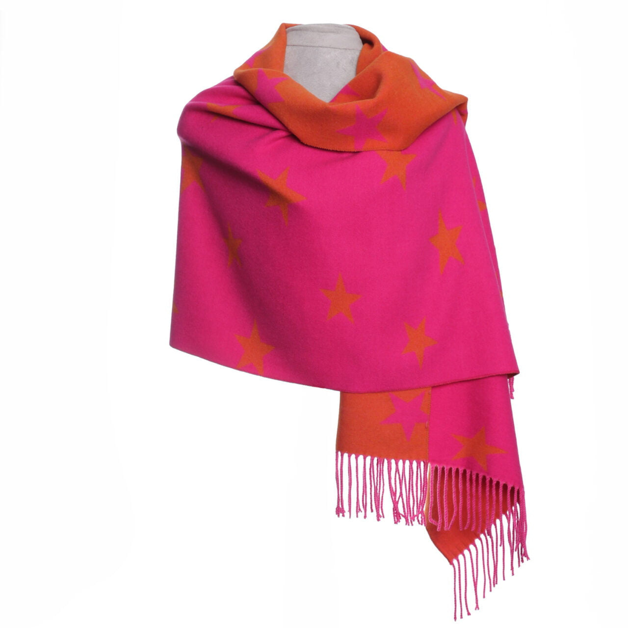 Zelly Reversible Stars Scarf Pink