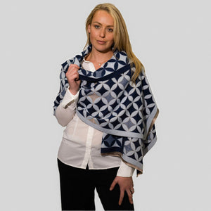 Zelly Geometric Scarf Blue