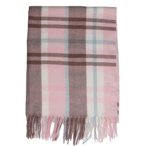 Zelly Checked Scarf Pink