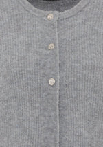 Load image into Gallery viewer, Olsen Pearl Ribbed Cardigan Grey
