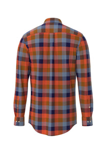 Fynch Hatton Multi Check Flannel Shirt Flame