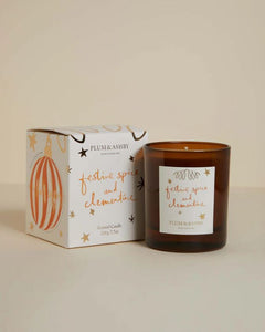 Plum & Ashby Festive Spice & Clementine Candle -NATURAL