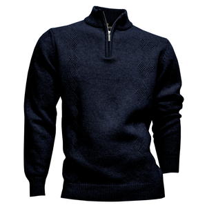Merino Wool Half Zip Navy