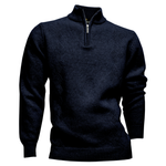 Load image into Gallery viewer, Franco Ponti Massoti Fine Merino Wool Half Zip Navy
