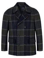 Load image into Gallery viewer, Douglas Navy Checked Beckett Tailored Peacoat
