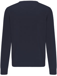 Fynch Hatton Classic Cotton Crew Neck Sweater Navy