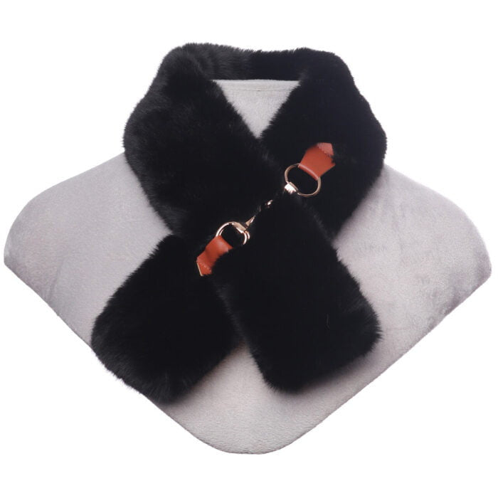 Zelly Faux Fur Collar-BLACK