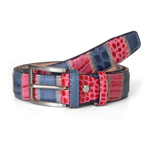 Pink Patchwork Leather Belt