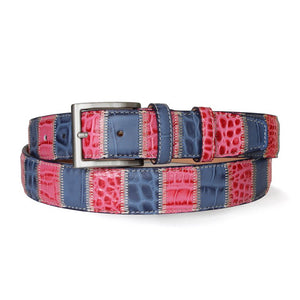 Pink Patchwork Leather Belt