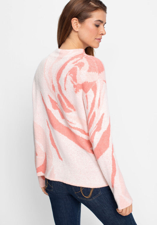 Olsen Zebra Print Jumper -APRICOT