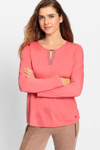 Olsen Long Sleeve Top -CORAL