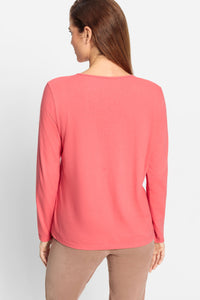 Olsen Long Sleeve Top -CORAL