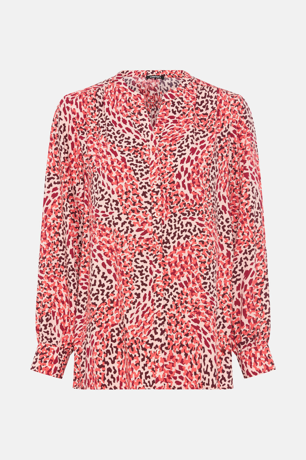 Olsen Animal Print Shirt -CORAL