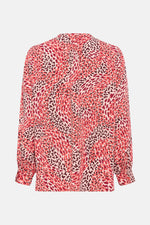 Load image into Gallery viewer, Olsen Animal Print Shirt -CORAL
